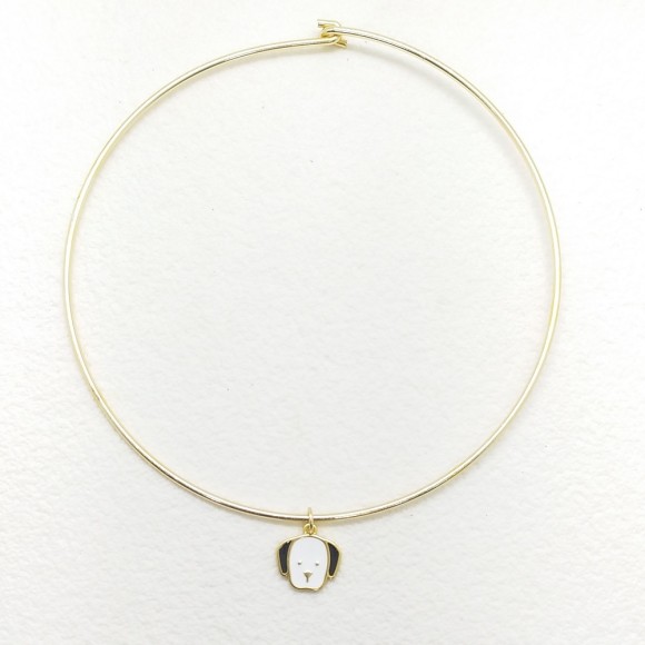 Choker Aro de Alumínio com Pingente Dourado, Bijuteria.